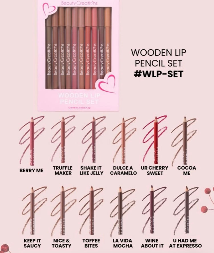 WOODEN LIP PENCIL SET